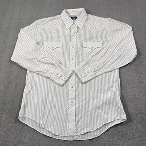 Chute #1 Shirt Adult Size 16.5-35 Striped Button Up Western Long Sleeve Casual